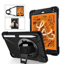 Load image into Gallery viewer, 360 Degree Rotation Silicone Protective Cover with Holder &amp; Hand Strap &amp; Long Strap &amp; Pencil Slot, For iPad Mini 5, For iPad Pro 10.5