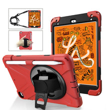Load image into Gallery viewer, 360 Degree Rotation Silicone Protective Cover with Holder &amp; Hand Strap &amp; Long Strap &amp; Pencil Slot, For iPad Mini 5, For iPad Pro 10.5