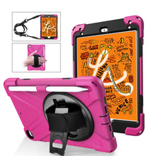 Load image into Gallery viewer, 360 Degree Rotation Silicone Protective Cover with Holder &amp; Hand Strap &amp; Long Strap &amp; Pencil Slot, For iPad Mini 5, For iPad Pro 10.5