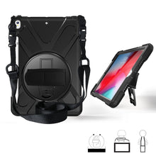 Load image into Gallery viewer, 360 Degree Rotation Silicone Protective Cover with Holder &amp; Hand Strap &amp; Long Strap &amp; Pencil Slot, For iPad Mini 5, For iPad Pro 10.5