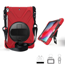 Load image into Gallery viewer, 360 Degree Rotation Silicone Protective Cover with Holder &amp; Hand Strap &amp; Long Strap &amp; Pencil Slot, For iPad Mini 5, For iPad Pro 10.5