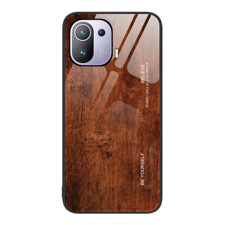 Wood Grain Glass Protective Case, For Xiaomi Mi 11 Pro, For Xiaomi Poco X4 Pro 5G, For Xiaomi Poco M4 Pro 4G, For Xiaomi Mi 11 Ultra, For Xiaomi 12 Pro