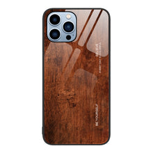 Load image into Gallery viewer, Wood Grain Glass Protective Case, For iPhone 7 Plus, For iPhone 11, For iPhone 14 Plus, For iPhone 14 Pro, For iPhone 14