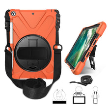 Load image into Gallery viewer, For iPad 9.7 (2018) &amp; (2017) 360 Degree Rotation Silicone Protective Cover with Holder &amp; Hand Strap &amp; Long Strap &amp; Pencil Slot, For iPad 9.7 (2018) &amp; (2017)