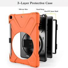 Load image into Gallery viewer, For iPad 9.7 (2018) &amp; (2017) 360 Degree Rotation Silicone Protective Cover with Holder &amp; Hand Strap &amp; Long Strap &amp; Pencil Slot, For iPad 9.7 (2018) &amp; (2017)