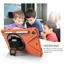 Load image into Gallery viewer, For iPad 9.7 (2018) &amp; (2017) 360 Degree Rotation Silicone Protective Cover with Holder &amp; Hand Strap &amp; Long Strap &amp; Pencil Slot, For iPad 9.7 (2018) &amp; (2017)