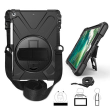 Load image into Gallery viewer, For iPad 9.7 (2018) &amp; (2017) 360 Degree Rotation Silicone Protective Cover with Holder &amp; Hand Strap &amp; Long Strap &amp; Pencil Slot, For iPad 9.7 (2018) &amp; (2017)