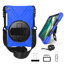 Load image into Gallery viewer, For iPad 9.7 (2018) &amp; (2017) 360 Degree Rotation Silicone Protective Cover with Holder &amp; Hand Strap &amp; Long Strap &amp; Pencil Slot, For iPad 9.7 (2018) &amp; (2017)