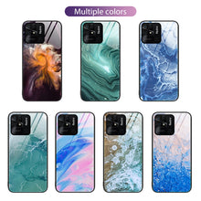 Load image into Gallery viewer, Marble Pattern Glass Protective Phone Case, For Xiaomi Redmi 10C, For Xiaomi Redmi Note 11T Pro, For Xiaomi Redmi K40s, For Xiaomi Redmi K50 Pro, For Xiaomi Redmi K50, For Xiaomi Redmi Note 10 Pro 4G Global