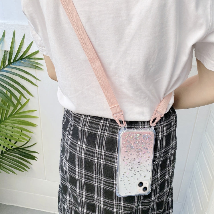 Lanyard Gradient Glitter Epoxy Case, For iPhone 14, For iPhone 14 Plus, For iPhone 14 Pro, For iPhone 14 Pro Max