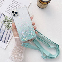 Load image into Gallery viewer, Lanyard Gradient Glitter Epoxy Case, For iPhone 14, For iPhone 14 Plus, For iPhone 14 Pro, For iPhone 14 Pro Max