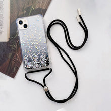 Load image into Gallery viewer, Lanyard Gradient Glitter Epoxy Case, For iPhone 14, For iPhone 14 Plus, For iPhone 14 Pro, For iPhone 14 Pro Max
