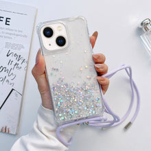 Load image into Gallery viewer, Lanyard Glitter Epoxy Clear Phone Case, For iPhone 14, For iPhone 14 Plus, For iPhone 14 Pro, For iPhone 14 Pro Max, For iPhone 13 mini, For iPhone 13