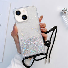 Load image into Gallery viewer, Lanyard Glitter Epoxy Clear Phone Case, For iPhone 14, For iPhone 14 Plus, For iPhone 14 Pro, For iPhone 14 Pro Max, For iPhone 13 mini, For iPhone 13