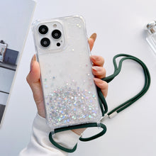 Load image into Gallery viewer, Lanyard Glitter Epoxy Clear Phone Case, For iPhone 13 Pro, For iPhone 13 Pro Max, For iPhone 12 mini, For iPhone 12 / 12 Pro, For iPhone 12 Pro Max, For iPhone 11