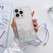 Load image into Gallery viewer, Lanyard Glitter Epoxy Clear Phone Case, For iPhone 13 Pro, For iPhone 13 Pro Max, For iPhone 12 mini, For iPhone 12 / 12 Pro, For iPhone 12 Pro Max, For iPhone 11