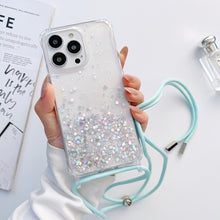 Load image into Gallery viewer, Lanyard Glitter Epoxy Clear Phone Case, For iPhone 11 Pro, For iPhone 11 Pro Max