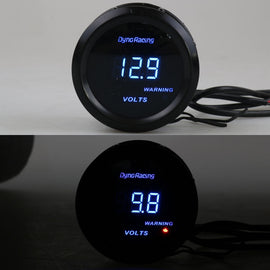 Car Modified 12V Universal 52mm Blue Light Digital Display Meter, Voltmeter, Water Temperature Gauge, Oil Temperature Gauge, Oil Pressure Gauge, Turbo Boost Gauge BAR, Turbo Boost Gauge PSI, Tachometer
