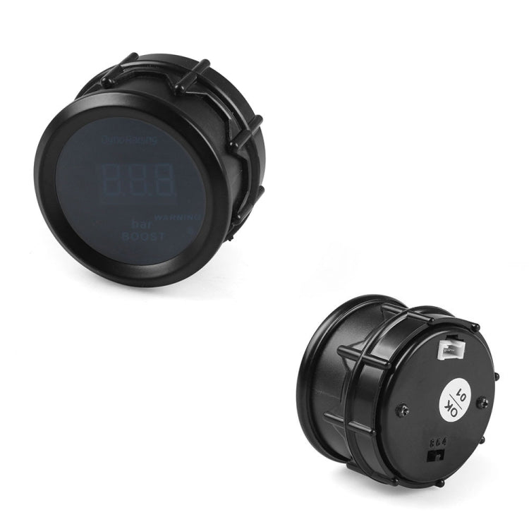 Car Modified 12V Universal 52mm Blue Light Digital Display Meter, Voltmeter, Water Temperature Gauge, Oil Temperature Gauge, Oil Pressure Gauge, Turbo Boost Gauge BAR, Turbo Boost Gauge PSI, Tachometer