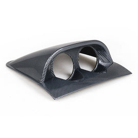 Car 52mm 2 Holes Dash Gauge Meter Pod Mount Holder, 2 Holes, Carbon Fiber, 2 Holes, Black