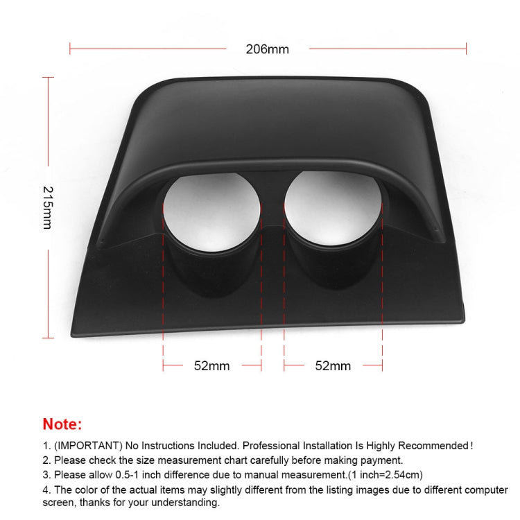 Car 52mm 2 Holes Dash Gauge Meter Pod Mount Holder, 2 Holes, Carbon Fiber, 2 Holes, Black