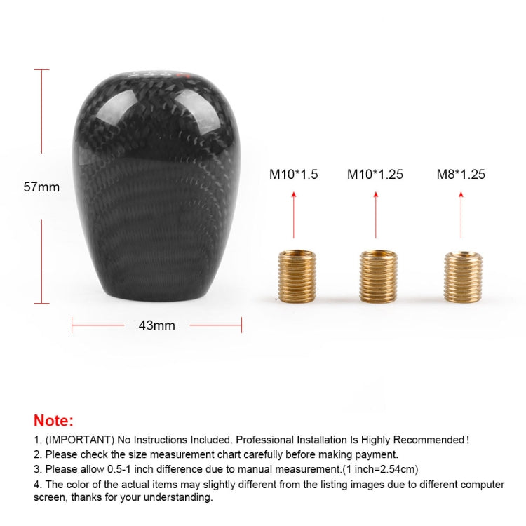 Car Modified 6 Speed Carbon Fiber Gear Stick Shift Knob Head, Carbon Fiber Gear Stick Shift Knob Head