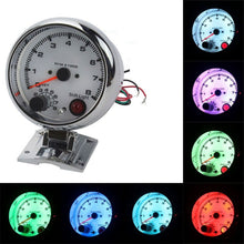 Load image into Gallery viewer, Car Modified 7 Background Lights Tachometer 0-8000RPM for 4/6/8 Cylinder Engines, 7 Background Lights Tachometer