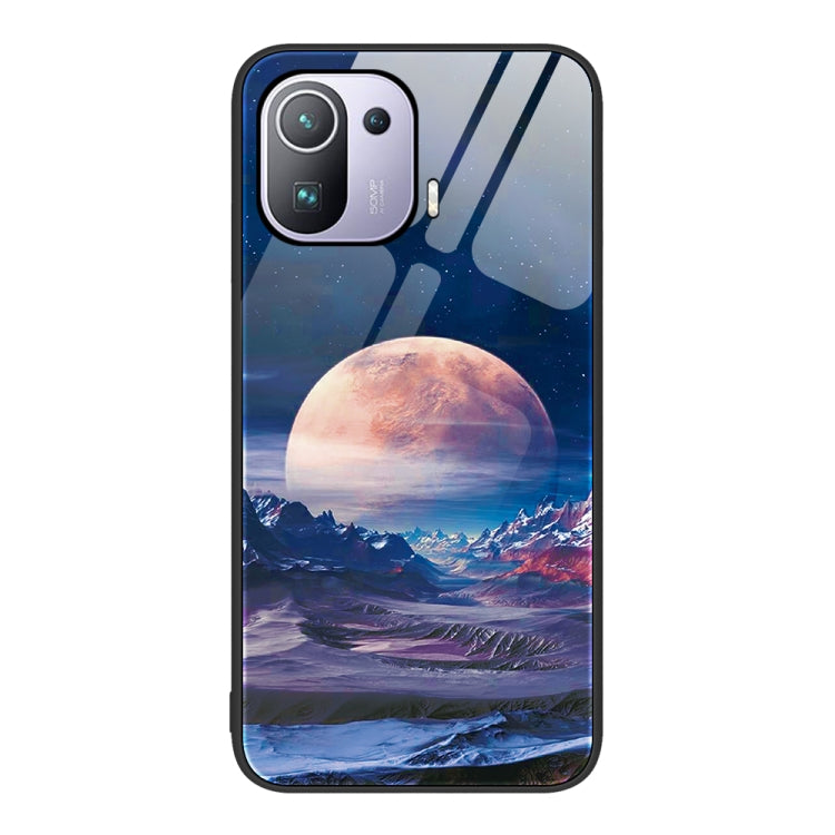 Colorful Painted Glass Phone Case, For Xiaomi Redmi Note 11 5G, For Xiaomi Poco X4 Pro 5G, For Xiaomi Mi 11 Pro