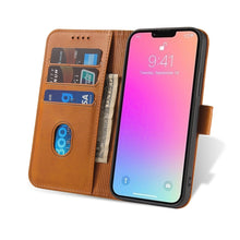 Load image into Gallery viewer, Calf Texture Buckle Flip Leather Phone Case, For iPhone 14, For iPhone 14 Plus, For iPhone 14 Pro, For iPhone 14 Pro Max