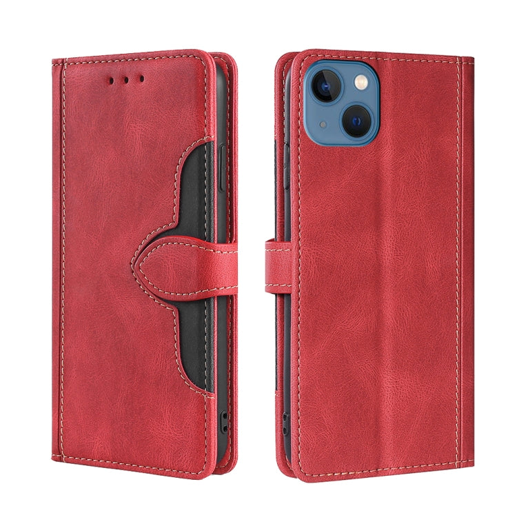 Skin Feel Magnetic Buckle Leather Phone Case, For iPhone 14, For iPhone 14 Plus, For iPhone 14 Pro, For iPhone 14 Pro Max
