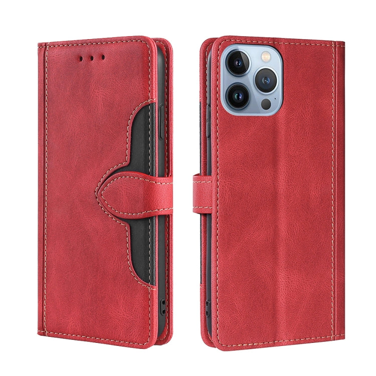 Skin Feel Magnetic Buckle Leather Phone Case, For iPhone 14, For iPhone 14 Plus, For iPhone 14 Pro, For iPhone 14 Pro Max