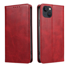 Load image into Gallery viewer, Calf Texture Magnetic Flip Leather Phone Case, For iPhone 14, For iPhone 14 Plus, For iPhone 14 Pro, For iPhone 14 Pro Max