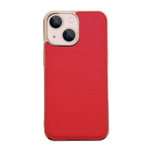 Load image into Gallery viewer, Genuine Leather Luolai Series Nano Electroplating Phone Case, For iPhone 14, For iPhone 14 Plus, For iPhone 14 Pro, For iPhone 14 Pro Max, For iPhone 13, For iPhone 13 Pro, For iPhone 13 Pro Max