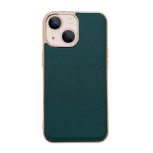 Load image into Gallery viewer, Genuine Leather Luolai Series Nano Electroplating Phone Case, For iPhone 14, For iPhone 14 Plus, For iPhone 14 Pro, For iPhone 14 Pro Max, For iPhone 13, For iPhone 13 Pro, For iPhone 13 Pro Max