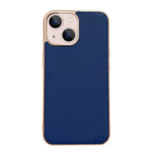 Load image into Gallery viewer, Genuine Leather Luolai Series Nano Electroplating Phone Case, For iPhone 14, For iPhone 14 Plus, For iPhone 14 Pro, For iPhone 14 Pro Max, For iPhone 13, For iPhone 13 Pro, For iPhone 13 Pro Max