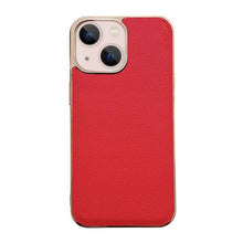 Load image into Gallery viewer, Genuine Leather Luolai Series Nano Electroplating Phone Case, For iPhone 14, For iPhone 14 Plus, For iPhone 14 Pro, For iPhone 14 Pro Max, For iPhone 13, For iPhone 13 Pro, For iPhone 13 Pro Max