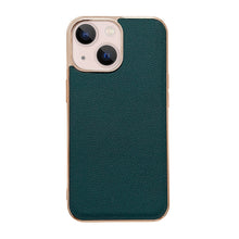 Load image into Gallery viewer, Genuine Leather Luolai Series Nano Electroplating Phone Case, For iPhone 14, For iPhone 14 Plus, For iPhone 14 Pro, For iPhone 14 Pro Max, For iPhone 13, For iPhone 13 Pro, For iPhone 13 Pro Max
