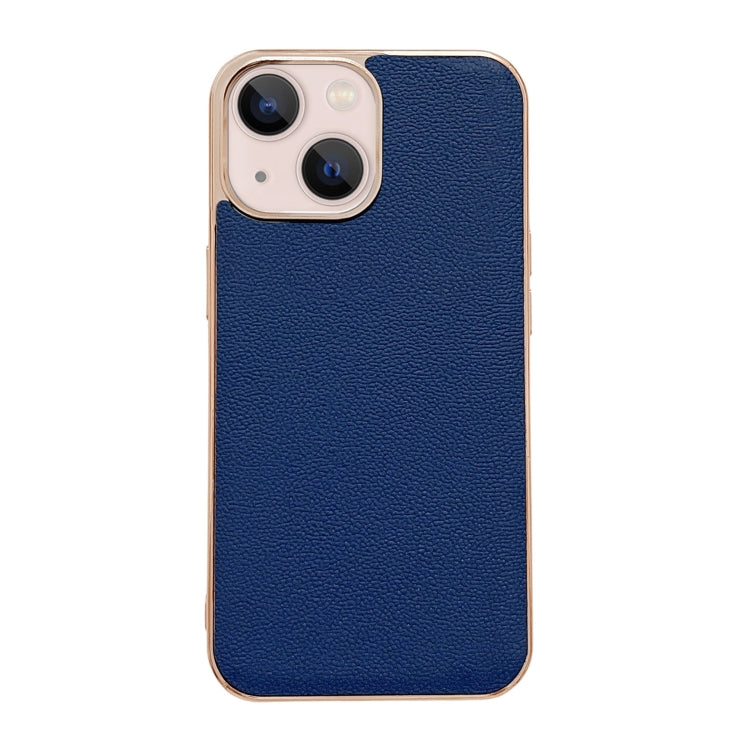 Genuine Leather Luolai Series Nano Electroplating Phone Case, For iPhone 14, For iPhone 14 Plus, For iPhone 14 Pro, For iPhone 14 Pro Max, For iPhone 13, For iPhone 13 Pro, For iPhone 13 Pro Max