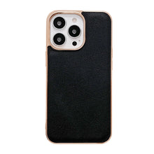 Load image into Gallery viewer, Genuine Leather Luolai Series Nano Electroplating Phone Case, For iPhone 14, For iPhone 14 Plus, For iPhone 14 Pro, For iPhone 14 Pro Max, For iPhone 13, For iPhone 13 Pro, For iPhone 13 Pro Max