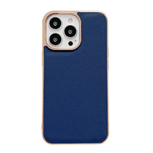 Load image into Gallery viewer, Genuine Leather Luolai Series Nano Electroplating Phone Case, For iPhone 14, For iPhone 14 Plus, For iPhone 14 Pro, For iPhone 14 Pro Max, For iPhone 13, For iPhone 13 Pro, For iPhone 13 Pro Max