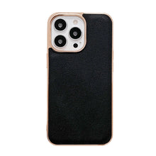 Load image into Gallery viewer, Genuine Leather Luolai Series Nano Electroplating Phone Case, For iPhone 14, For iPhone 14 Plus, For iPhone 14 Pro, For iPhone 14 Pro Max, For iPhone 13, For iPhone 13 Pro, For iPhone 13 Pro Max