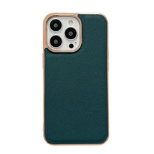 Load image into Gallery viewer, Genuine Leather Luolai Series Nano Electroplating Phone Case, For iPhone 14, For iPhone 14 Plus, For iPhone 14 Pro, For iPhone 14 Pro Max, For iPhone 13, For iPhone 13 Pro, For iPhone 13 Pro Max