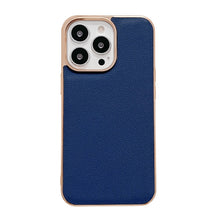 Load image into Gallery viewer, Genuine Leather Luolai Series Nano Electroplating Phone Case, For iPhone 14, For iPhone 14 Plus, For iPhone 14 Pro, For iPhone 14 Pro Max, For iPhone 13, For iPhone 13 Pro, For iPhone 13 Pro Max