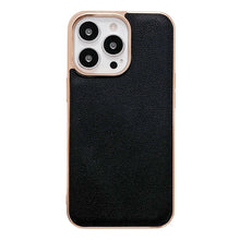 Load image into Gallery viewer, Genuine Leather Luolai Series Nano Electroplating Phone Case, For iPhone 14, For iPhone 14 Plus, For iPhone 14 Pro, For iPhone 14 Pro Max, For iPhone 13, For iPhone 13 Pro, For iPhone 13 Pro Max
