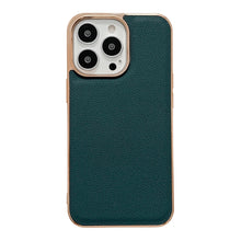 Load image into Gallery viewer, Genuine Leather Luolai Series Nano Electroplating Phone Case, For iPhone 14, For iPhone 14 Plus, For iPhone 14 Pro, For iPhone 14 Pro Max, For iPhone 13, For iPhone 13 Pro, For iPhone 13 Pro Max
