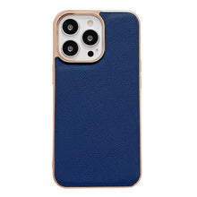 Load image into Gallery viewer, Genuine Leather Luolai Series Nano Electroplating Phone Case, For iPhone 14, For iPhone 14 Plus, For iPhone 14 Pro, For iPhone 14 Pro Max, For iPhone 13, For iPhone 13 Pro, For iPhone 13 Pro Max