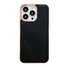 Load image into Gallery viewer, Genuine Leather Luolai Series Nano Electroplating Phone Case, For iPhone 14, For iPhone 14 Plus, For iPhone 14 Pro, For iPhone 14 Pro Max, For iPhone 13, For iPhone 13 Pro, For iPhone 13 Pro Max