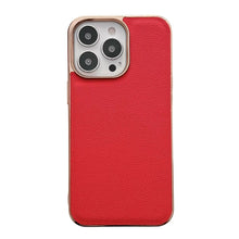 Load image into Gallery viewer, Genuine Leather Luolai Series Nano Electroplating Phone Case, For iPhone 14, For iPhone 14 Plus, For iPhone 14 Pro, For iPhone 14 Pro Max, For iPhone 13, For iPhone 13 Pro, For iPhone 13 Pro Max