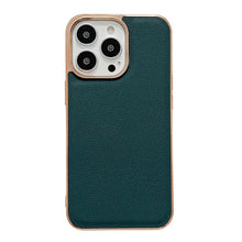 Load image into Gallery viewer, Genuine Leather Luolai Series Nano Electroplating Phone Case, For iPhone 14, For iPhone 14 Plus, For iPhone 14 Pro, For iPhone 14 Pro Max, For iPhone 13, For iPhone 13 Pro, For iPhone 13 Pro Max