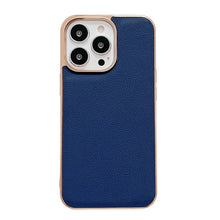 Load image into Gallery viewer, Genuine Leather Luolai Series Nano Electroplating Phone Case, For iPhone 14, For iPhone 14 Plus, For iPhone 14 Pro, For iPhone 14 Pro Max, For iPhone 13, For iPhone 13 Pro, For iPhone 13 Pro Max